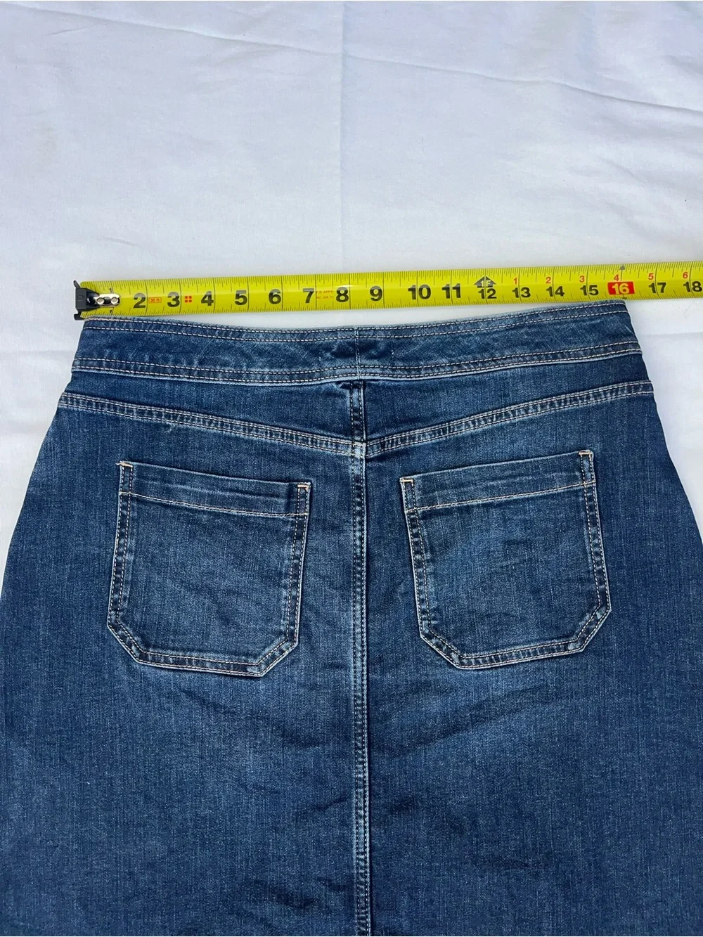 Liz Claiborne Dark Blue Button-Front Denim Pencil Skirt